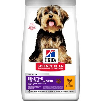 Hill's Science Plan Sensitive Stomach & Skin Small & Mini 1.5kg Dry Food for Adult Small Breed Dogs with Chicken / Rice Hill's Science Plan Sensitive Stomach & Skin Small & Mini 1.5kg Dry Food for Adult Small Breed Dogs with Chicken / Rice
